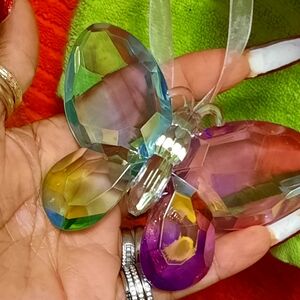 BIG A$$ CRYSTAL BUTTERFLY 🦋 SUNCATHER CHRISTMAS 🎄 ORNAMENT GREAT GIFT 🎁